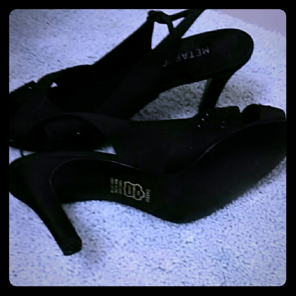 Black Satin 3.5"Evening Shoes